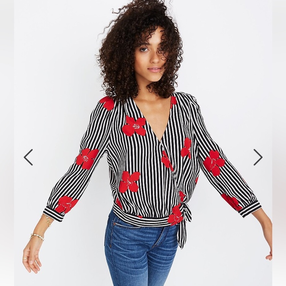Madewell Wrap top in Candied Orchids